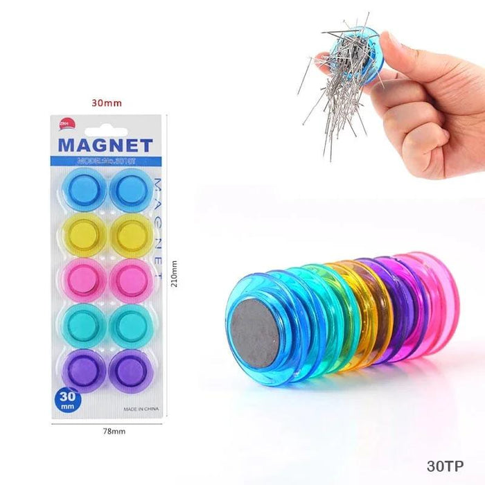 Colorful Round Magnets (30mm) - 10pcs (pack of 1)