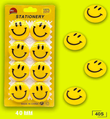 40Mm Smile Magnet Yellow 8Pcs (40S)  (Contain 1 Unit)