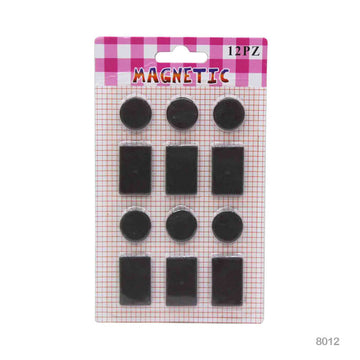 MG Traders Pack Magnet Sheet & Buttons 8012 Magnet Black In Shapes 12Pcs  (Contain 1 Unit)