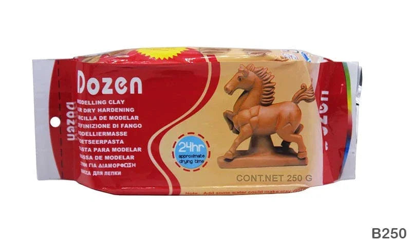 MG Traders Pack Miniature Dozen Air Dry Clay Brown 250G (B250)  (Contain 1 Unit)