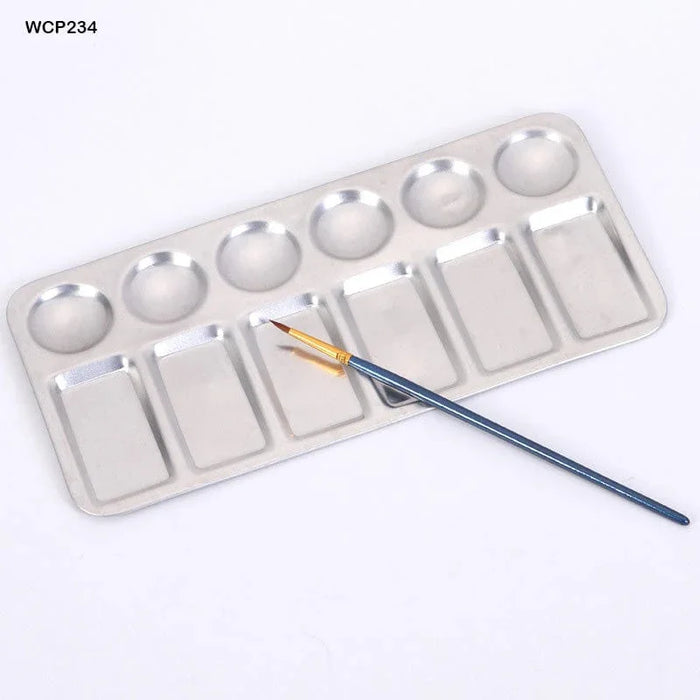 Aluminum Watercolor Palette 11x23cm with Mixing Wells