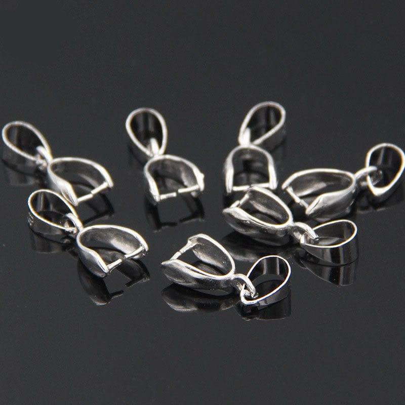 MG Traders Pack Pendant Pbhs5B Pendant Buckle Head Silver 19*6Mm Big 5Pc  (Contain 1 Unit)