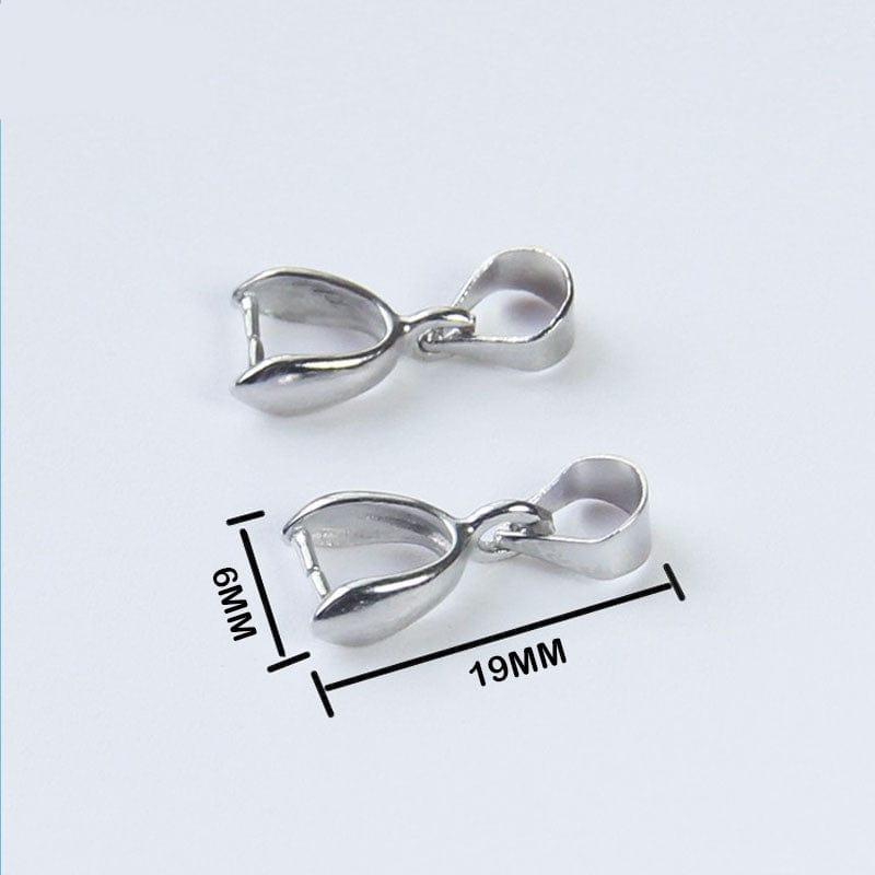 MG Traders Pack Pendant Pbhs5B Pendant Buckle Head Silver 19*6Mm Big 5Pc  (Contain 1 Unit)