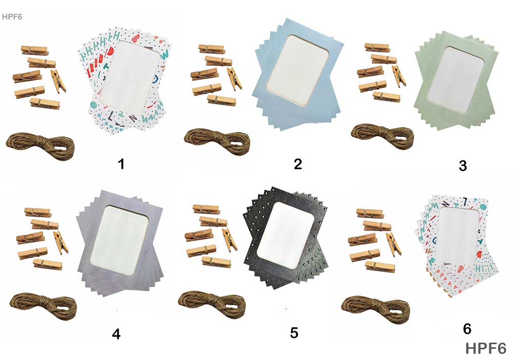 MG Traders Pack Photo Frame Hanging Photo Frame Kit (6Pcs) (Hpf6)  (Contain 1 Unit)
