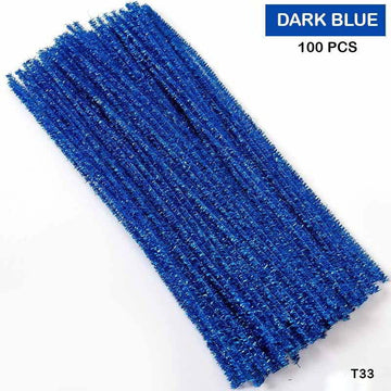 Pipe Cleaner Glitter 100Pc Dark Blue (T33)  (Contain 1 Unit)