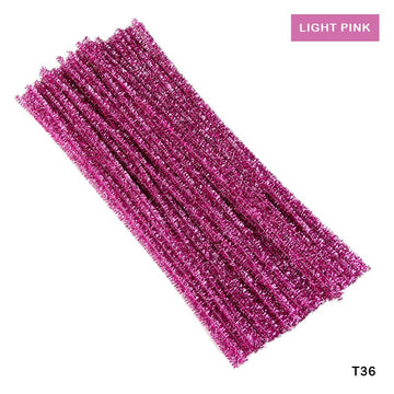 Pipe Cleaner Glitter 100Pc L Pink (T36)  (Contain 1 Unit)