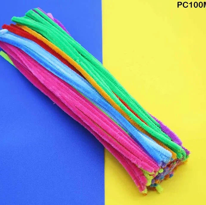 Multi Colored Plain Pipe Cleaner for Craft and Bouquet l 100pcs l  Pack of 1