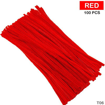 Pipe Cleaner Plain 100Pc Red (T06)  (Contain 1 Unit)