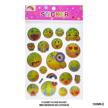MG Traders Pack Stickers 10Smile Smile Journaling Sticker (10 Sheet)  (Contain 1 Unit)