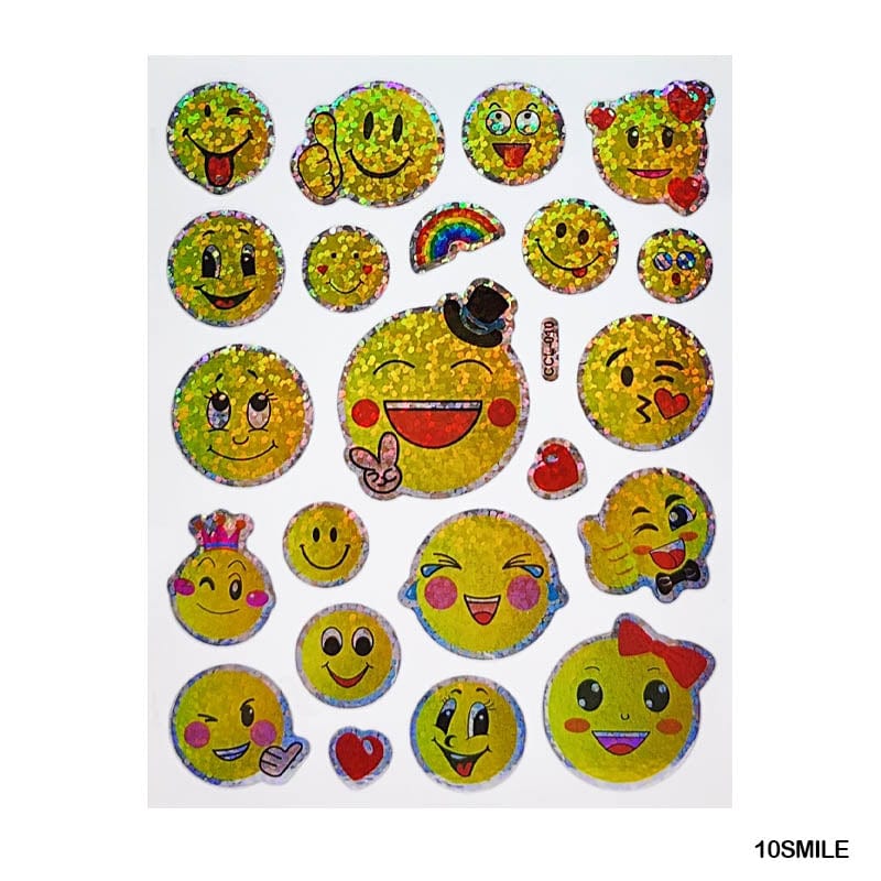 MG Traders Pack Stickers 10Smile Smile Journaling Sticker (10 Sheet)  (Contain 1 Unit)