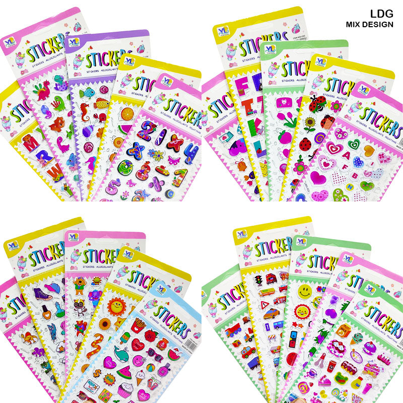 MG Traders Pack Stickers Ldg Kids Colorful Printed Journaling Sticker (Contain 1 Unit)