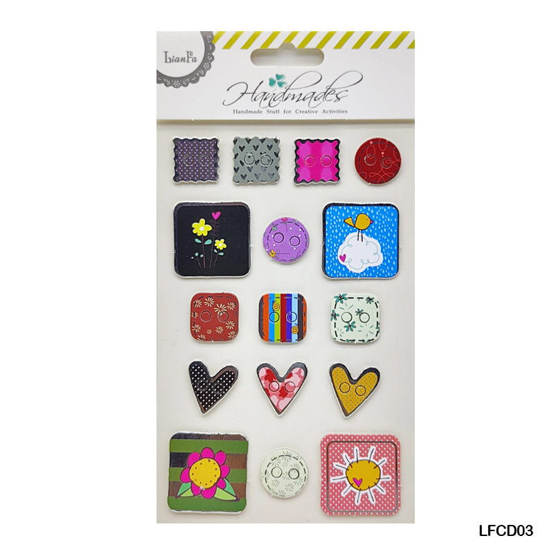 MG Traders Pack Stickers Lfcd03 Scrapbooking 3D Journaling Sticker  (Contain 1 Unit)