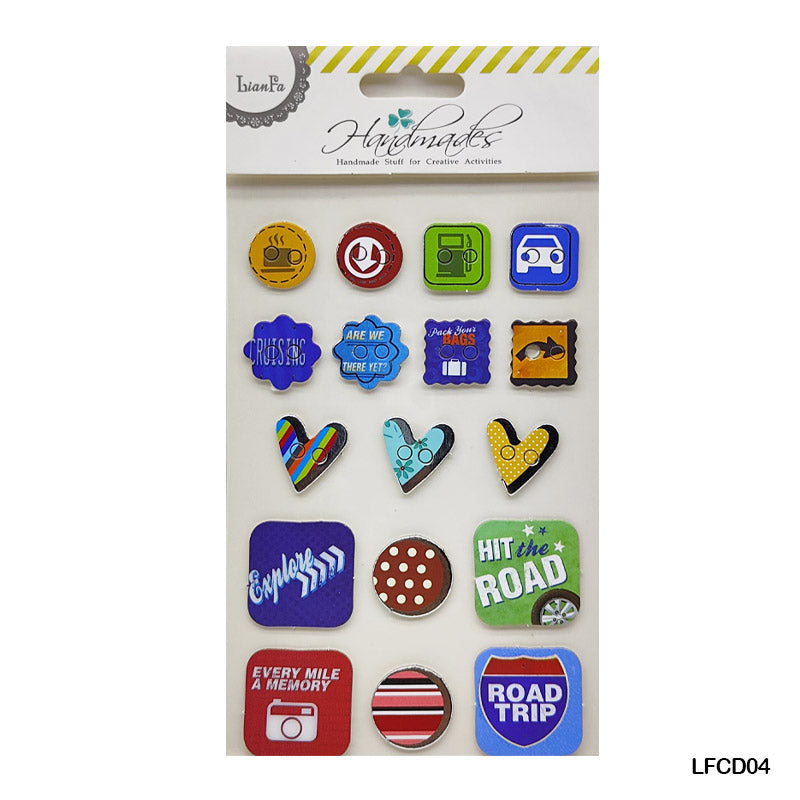 MG Traders Pack Stickers Lfcd04 Scrapbooking 3D Journaling Sticker  (Contain 1 Unit)