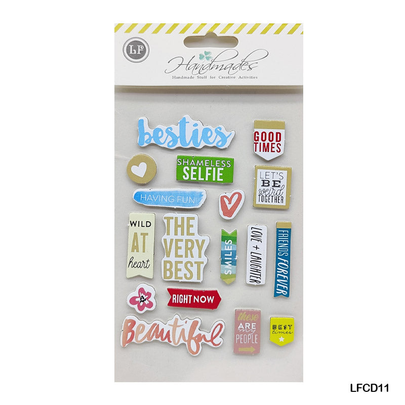 MG Traders Pack Stickers Lfcd11 Scrapbooking 3D Journaling Sticker  (Contain 1 Unit)