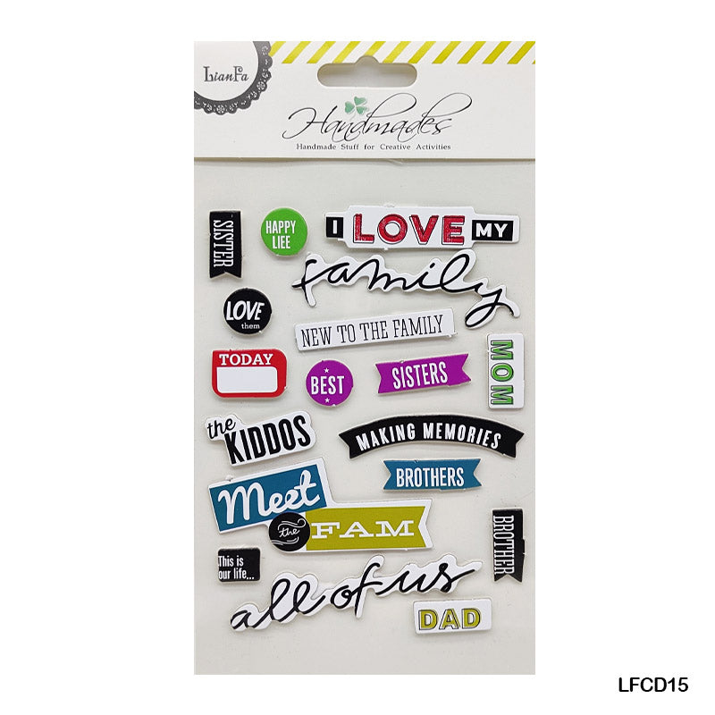 MG Traders Pack Stickers Lfcd15 Scrapbooking 3D Journaling Sticker  (Contain 1 Unit)