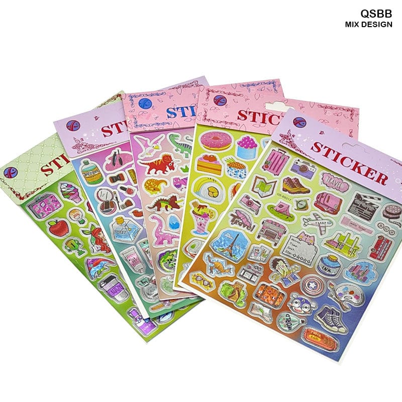 MG Traders Pack Stickers Qsbb Metalic Kids Journaling Sticker Big  (Contain 1 Unit)