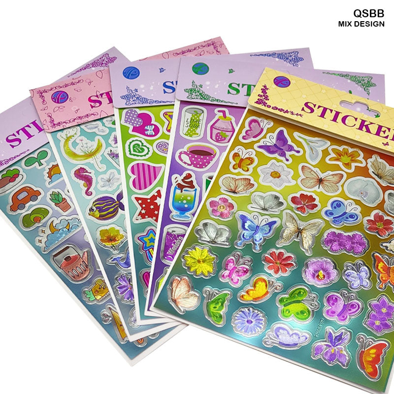 MG Traders Pack Stickers Qsbb Metalic Kids Journaling Sticker Big  (Contain 1 Unit)