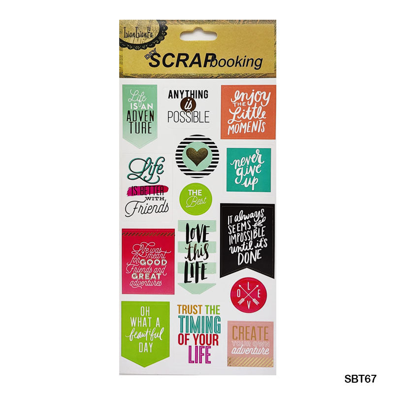 MG Traders Pack Stickers Sbt67 Scrap Book Journaling Sticker  (Contain 1 Unit)