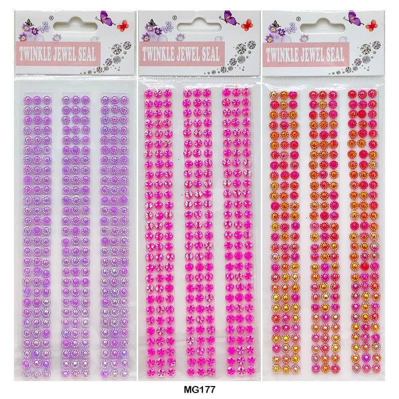 MG Traders Pack Stickers Twinkle Jewel 3 Stripe Journaling Sticker Mg17-7  (Contain 1 Unit)