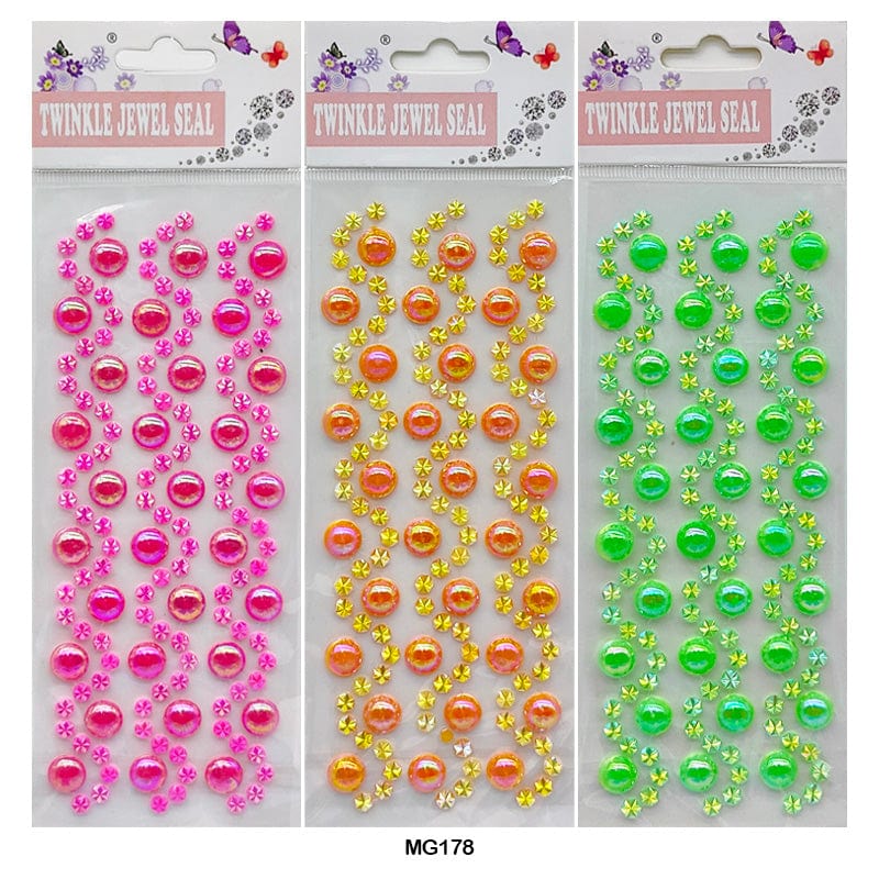 MG Traders Pack Stickers Twinkle Jewel Plain Dot Journaling Sticker Mg17-8  (Contain 1 Unit)