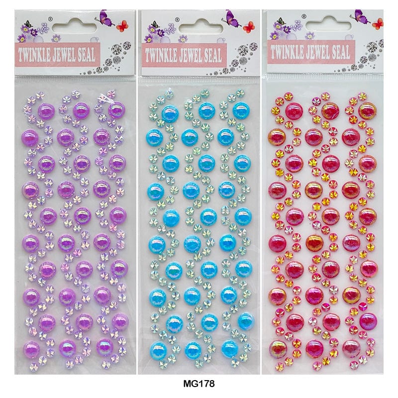 MG Traders Pack Stickers Twinkle Jewel Plain Dot Journaling Sticker Mg17-8  (Contain 1 Unit)