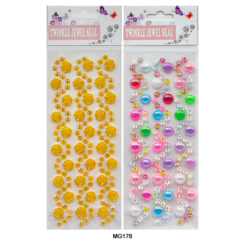 MG Traders Pack Stickers Twinkle Jewel Plain Dot Journaling Sticker Mg17-8  (Contain 1 Unit)