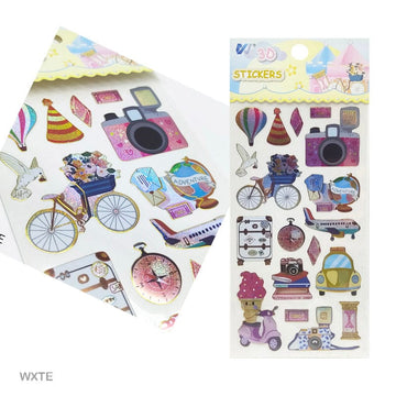 MG Traders Pack Stickers Wxte 3D Metallic Glittery Journaling Sticker For Projects  (Contain 1 Unit)