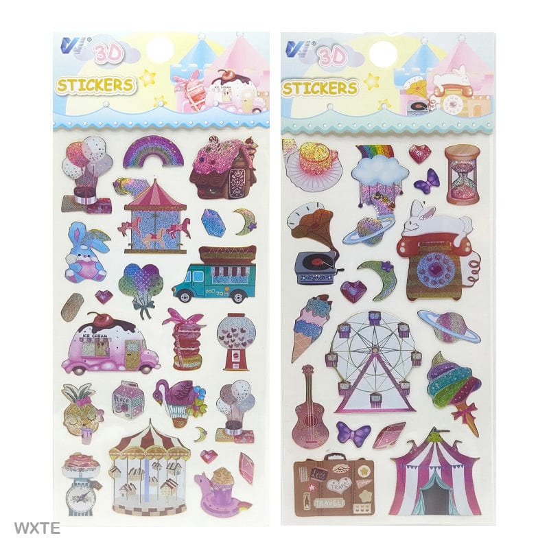 MG Traders Pack Stickers Wxte 3D Metallic Glittery Journaling Sticker For Projects  (Contain 1 Unit)