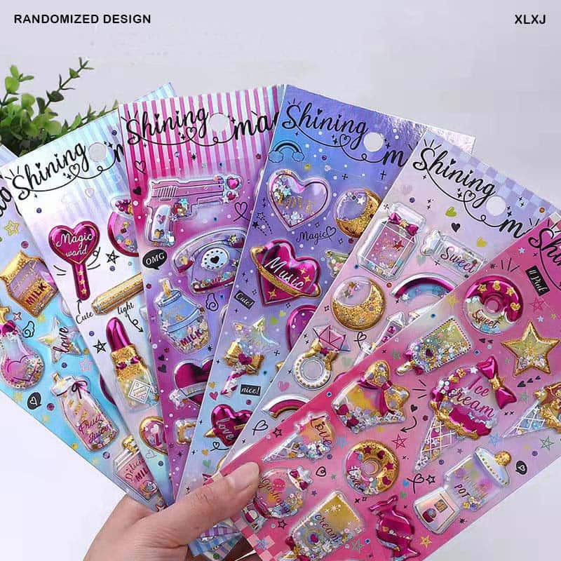 MG Traders Pack Stickers Xlxj Ballon Deco Shining Magic Confetti Journaling Sticker  (Contain 1 Unit)