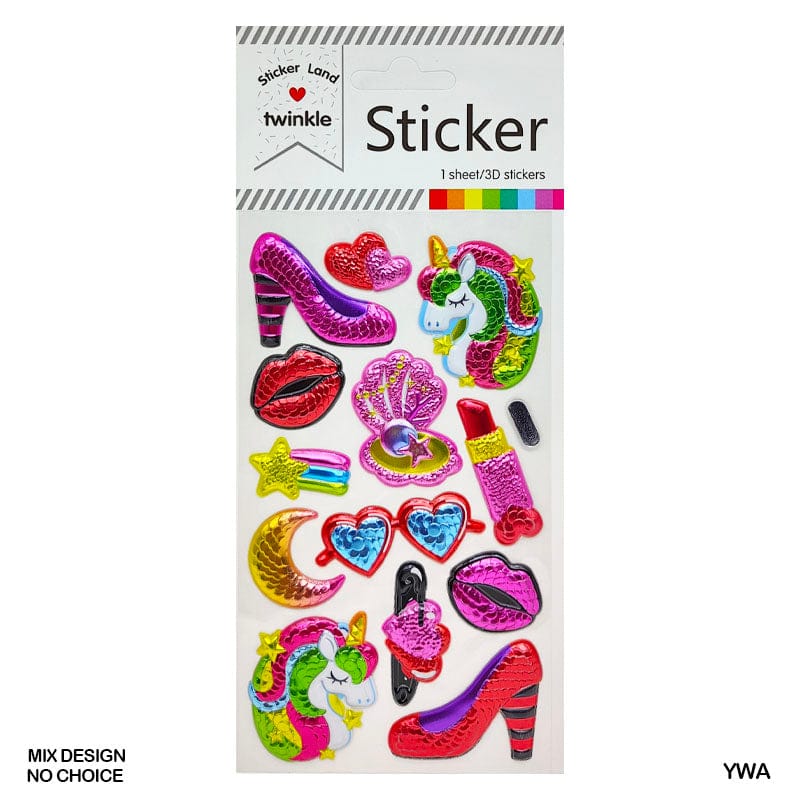 MG Traders Pack Stickers Ywa Twinkle 3D Journaling Sticker  (Contain 1 Unit)