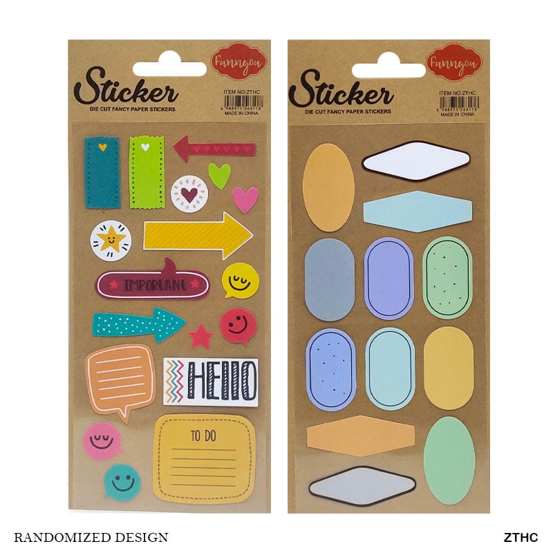 MG Traders Pack Stickers Zthc Scrapbook Paper Journaling Sticker  (Contain 1 Unit)