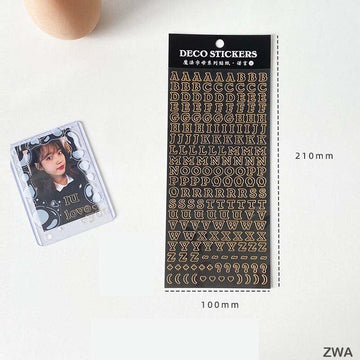 Zwa Gold/Silver Alphanumer Journaling Sticker  (Contain 1 Unit)