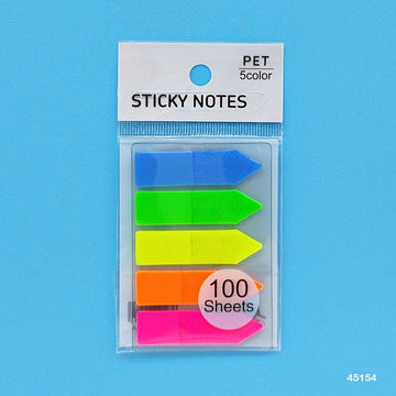 MG Traders Pack Sticky Notes 45154 Sticky Notes 12X45Mm Arrow 5 Neon Color  (Contain 1 Unit)