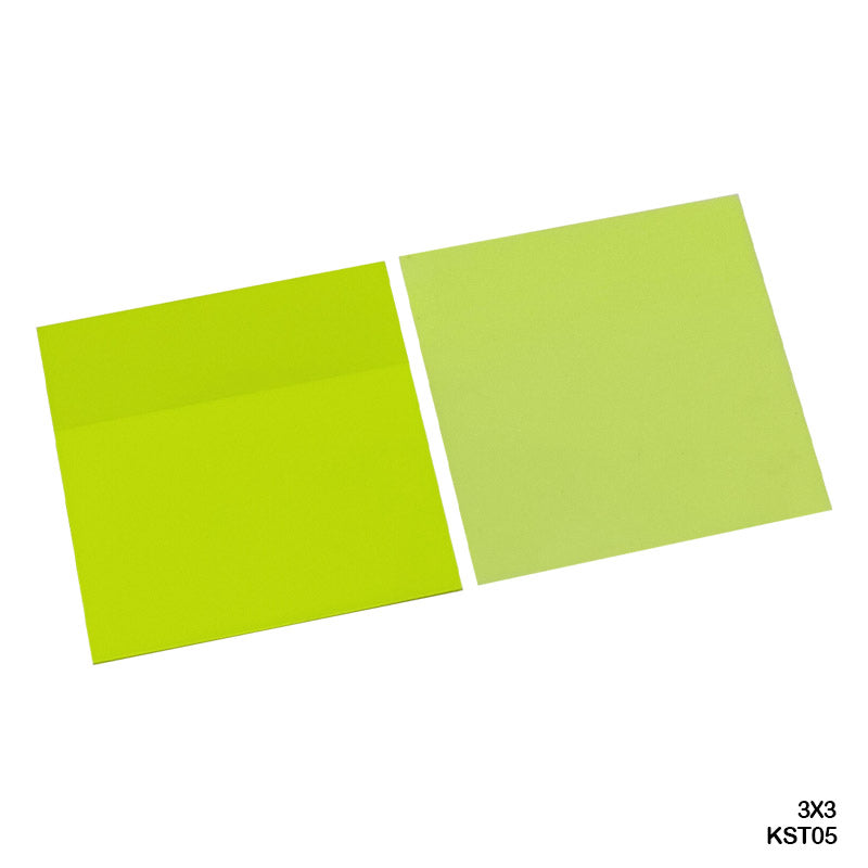 MG Traders Pack Sticky Notes Kst05 3X3 Sticky Note Plastic Fluorescent Yellow  (Contain 1 Unit)