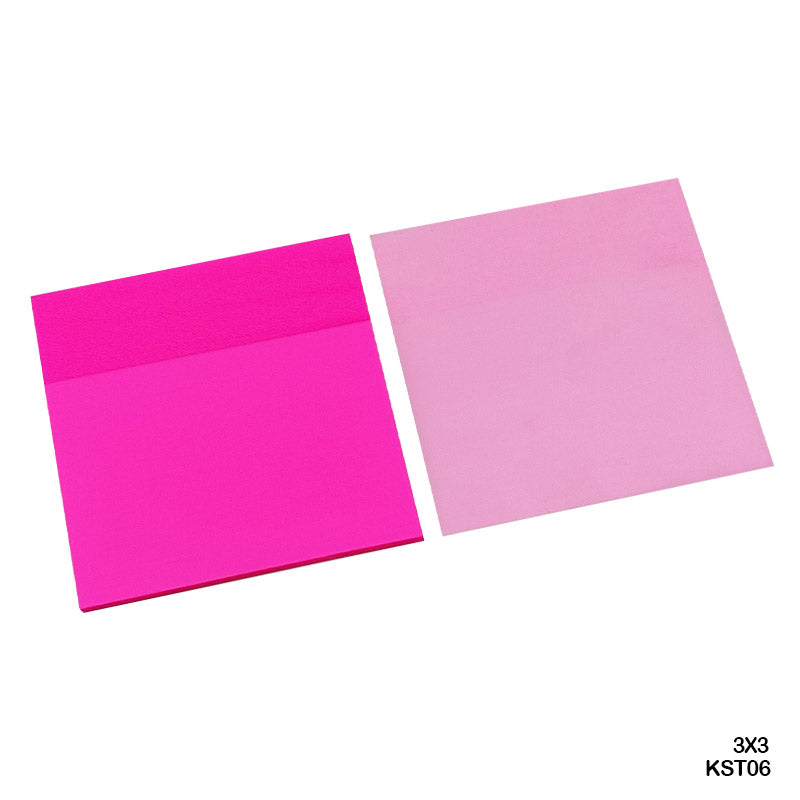 MG Traders Pack Sticky Notes Kst06 3X3 Sticky Note Plastic Fluorescent Pink  (Contain 1 Unit)