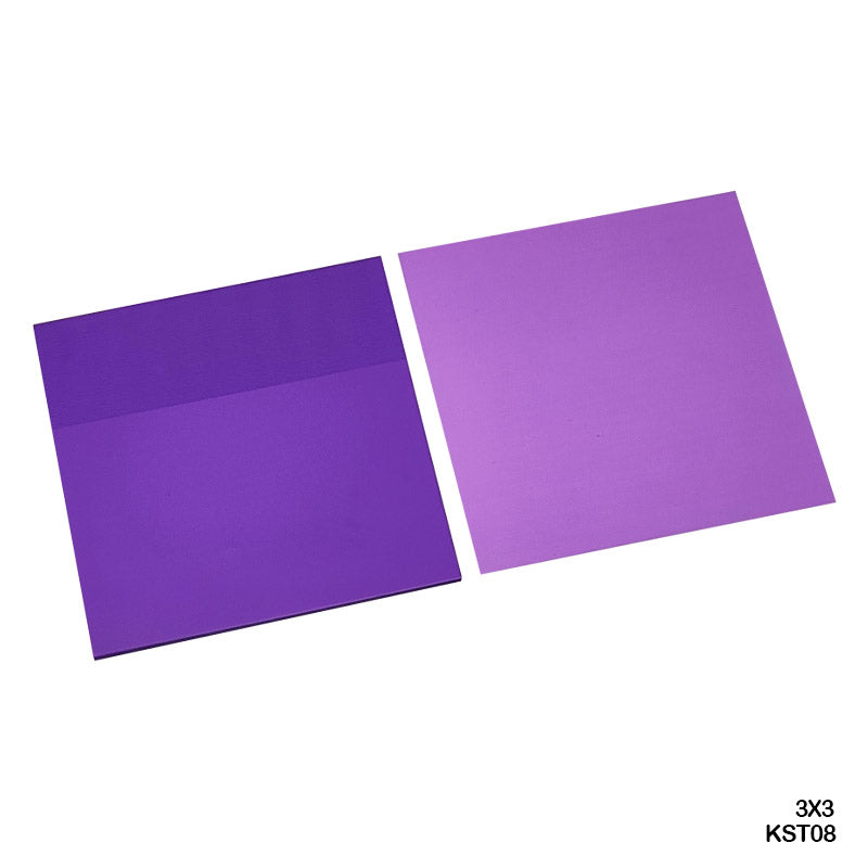 MG Traders Pack Sticky Notes Kst08 3X3 Sticky Note Plastic Fluorescent Purple  (Contain 1 Unit)