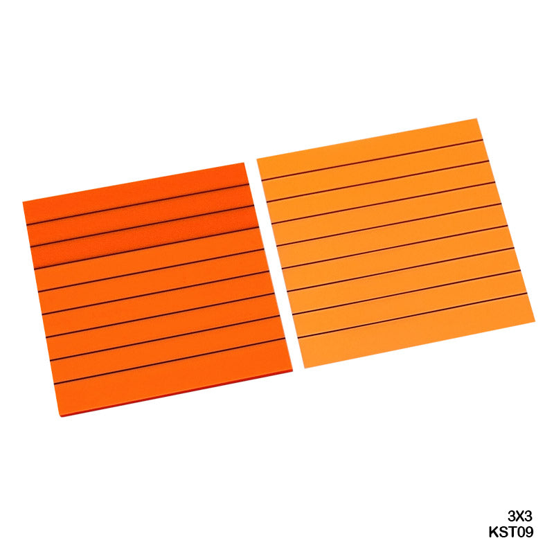MG Traders Pack Sticky Notes Kst09 3X3 Sticky Note Plastic Fluorescent Orange Rulled  (Contain 1 Unit)