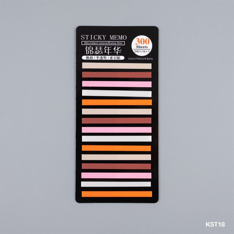 MG Traders Pack Sticky Notes Kst18 Sticky Note Stripe Plastic 300 Sheet Matte  (Contain 1 Unit)