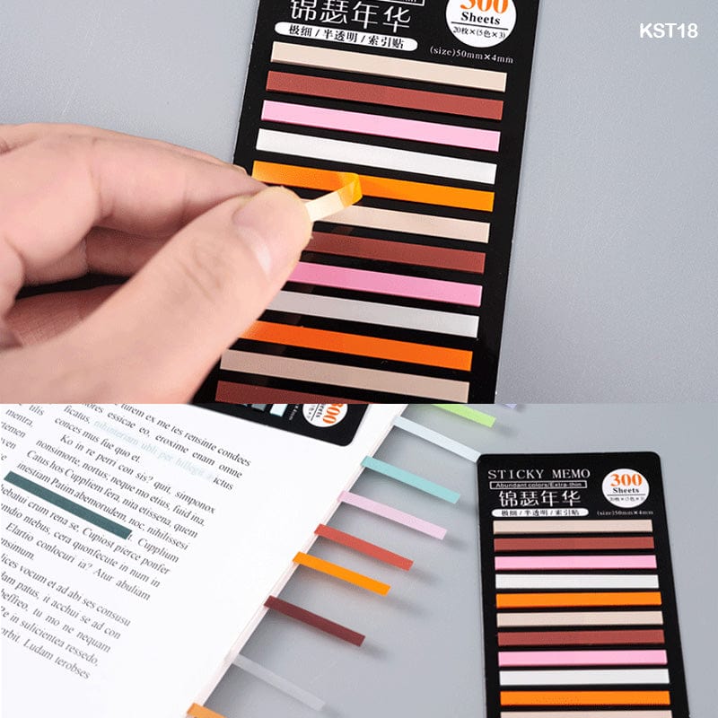 MG Traders Pack Sticky Notes Kst18 Sticky Note Stripe Plastic 300 Sheet Matte  (Contain 1 Unit)