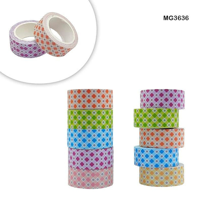 Colorful Printed Washi Tape Set (10 Rolls))