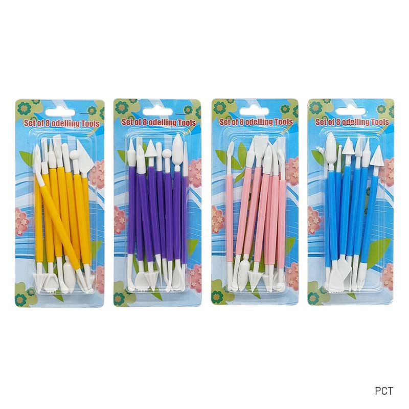MG Traders Pack Tools 8Pc Plastic Clay Tool (Pct)  (Contain 1 Unit)