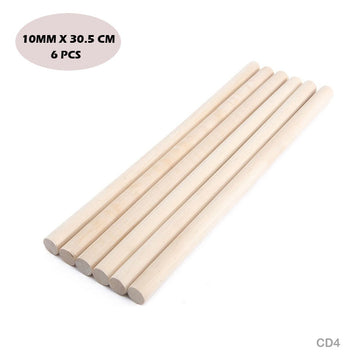 MG Traders Pack Wooden Stick Cd4 Wooden Stick 30Cmx10Mm (6 Stick)  (Contain 1 Unit)