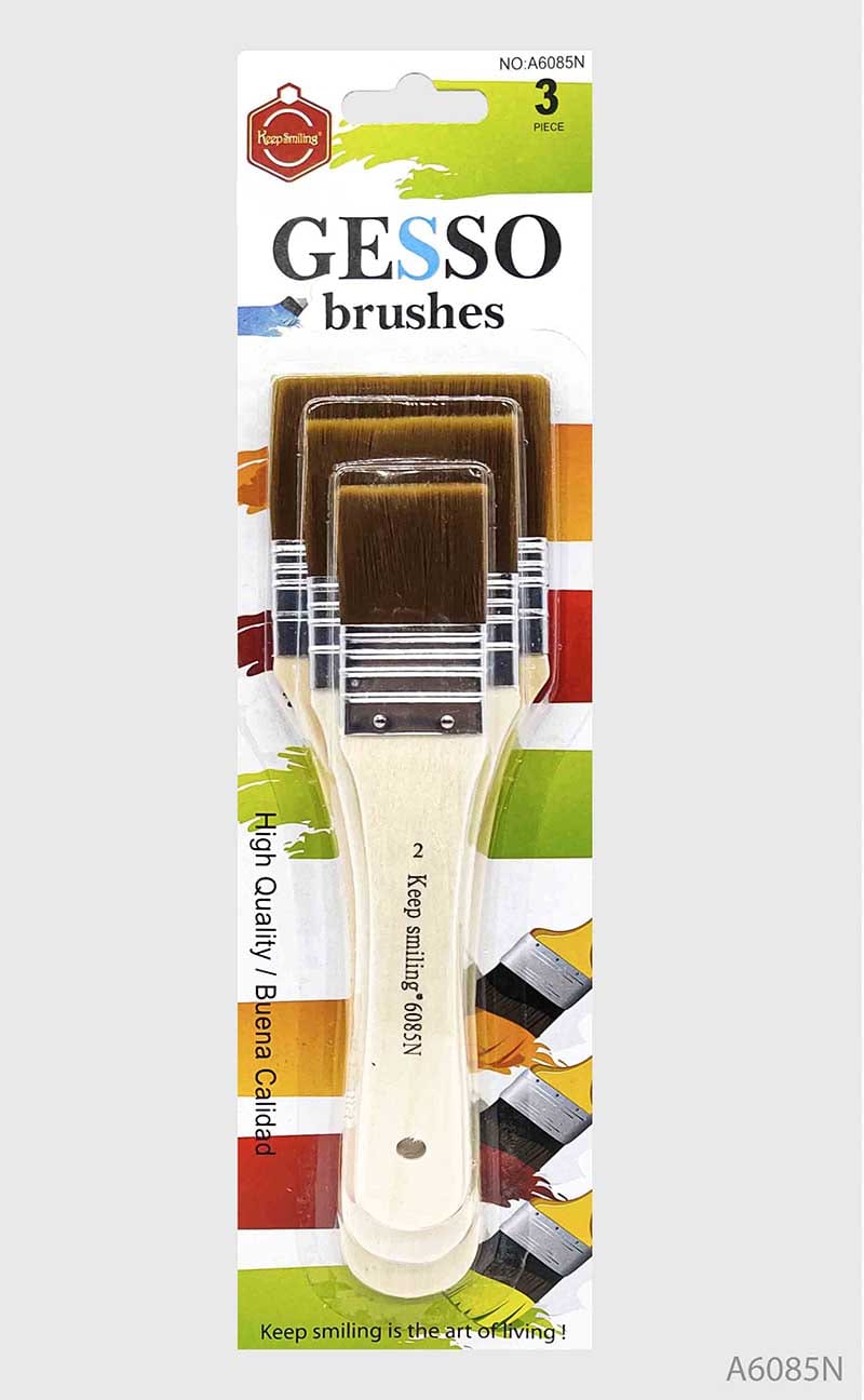 MG Traders Paint & Colours A6085N 3Pc Gesso Brush Dark Brown