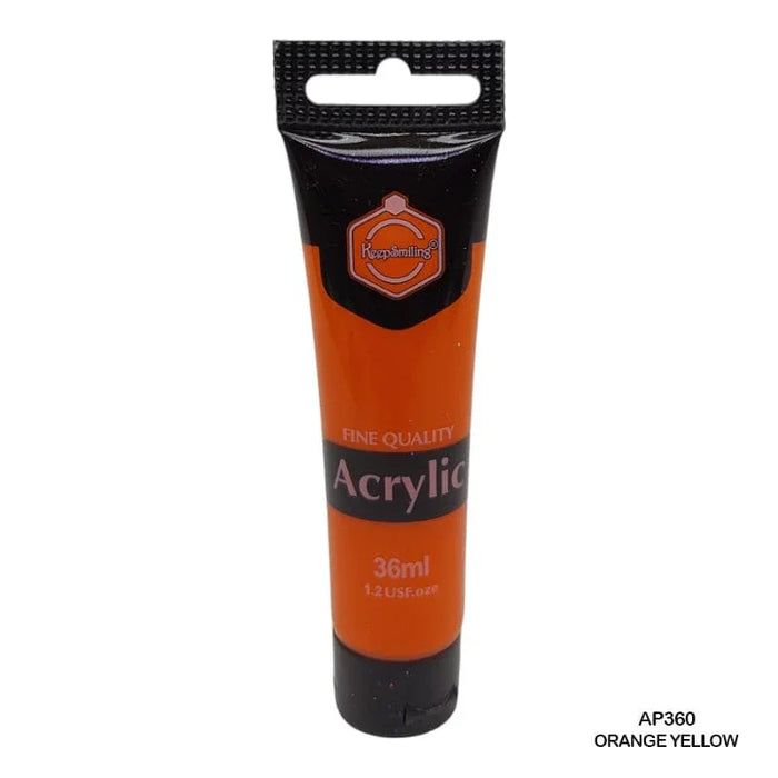 Orange Yellow Acrylic Paint (36ml Tube) - Bright & Warm