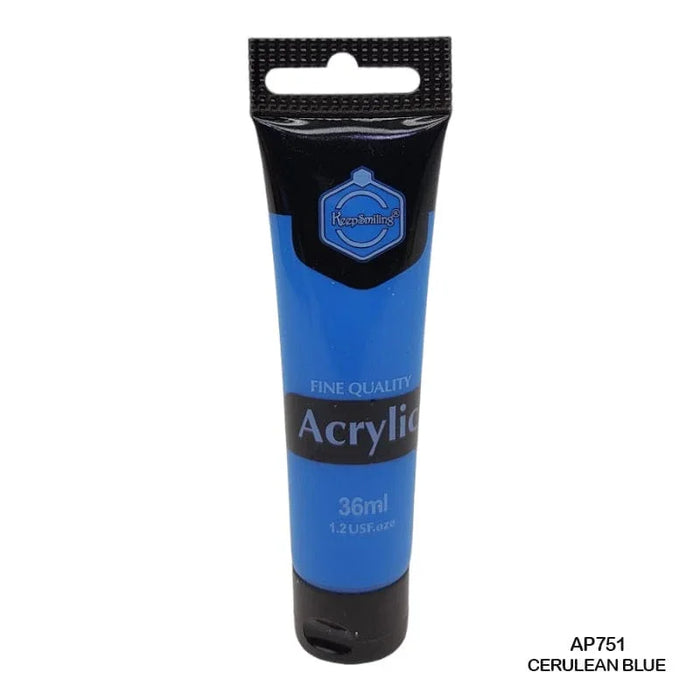 Vibrant Cerulean Blue Acrylic Paint - 36ml Tube