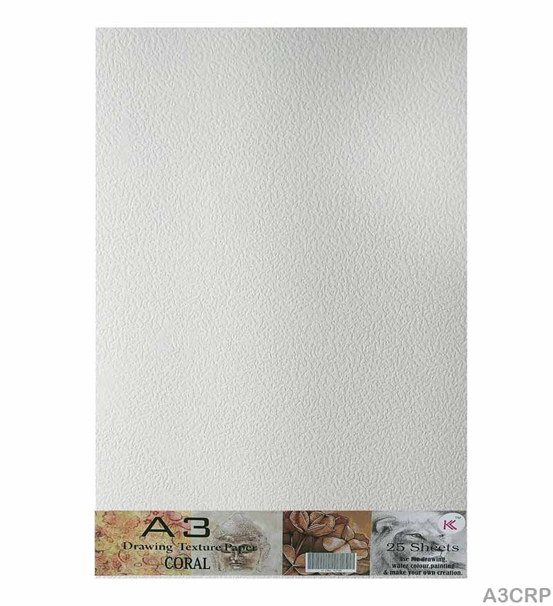 MG Traders Paper A3 Drawing Texture Paper Coral 25 Sheet A3Crp