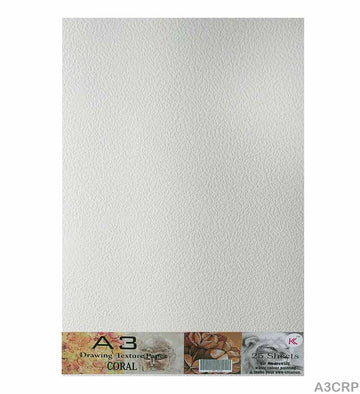 MG Traders Paper A3 Drawing Texture Paper Coral 25 Sheet A3Crp