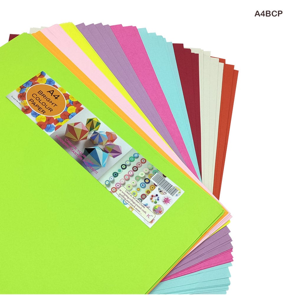 MG Traders Paper A4 Bright Colour Paper 100 Sheet (A4Bcp) (Full Size A4)