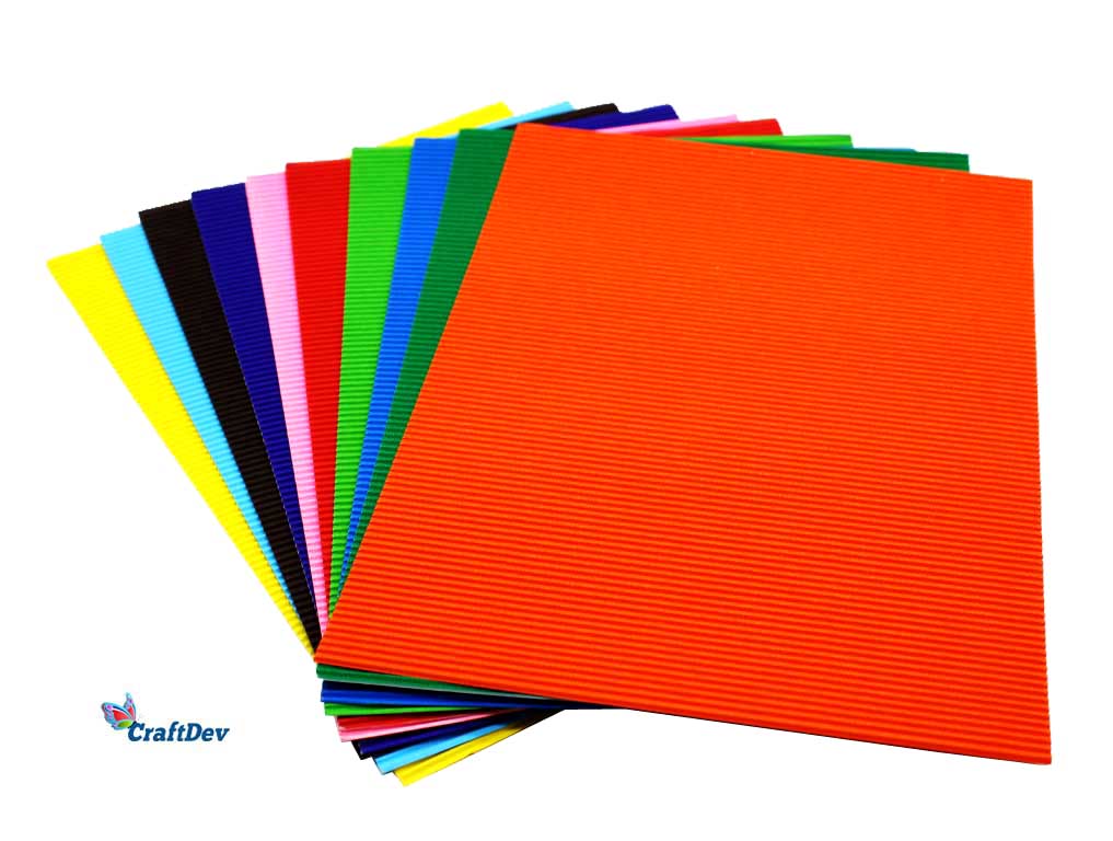 MG Traders Paper A4 Corrugeted Sheet Plain Multi 10Pcs