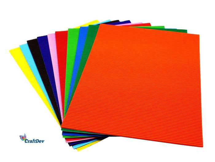 A4 Multi-Color Corrugated Cardstock Sheets for Crafts (10 Pack)